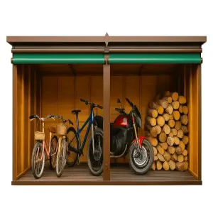 Guarda Bicicletas, guarda motos, deposito para motos, caseta para leña, leñador