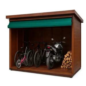 Guarda Bicicletas, guarda motos, deposito para motos, caseta para leña, leñador