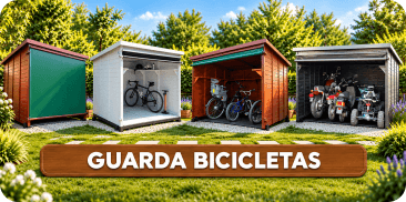 Guarda Bicicletas, Guarda Motos, Guarda Fourtraks y Leña, Leñero para exterior
